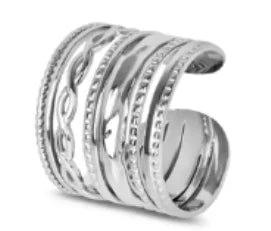 High End Waterproof Hollow Stainless Steel Finger Ring Trendy for Women Personalize Jewelry Wholesale Pi-Mart