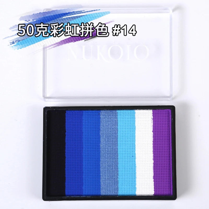 50g Facial and Body Paint Palette,Non-Toxic Rainbow Water-Soluble Body Paint for Rainbow Festival,Cosplay,Party,Art,Stage Makeup Pi-Mart
