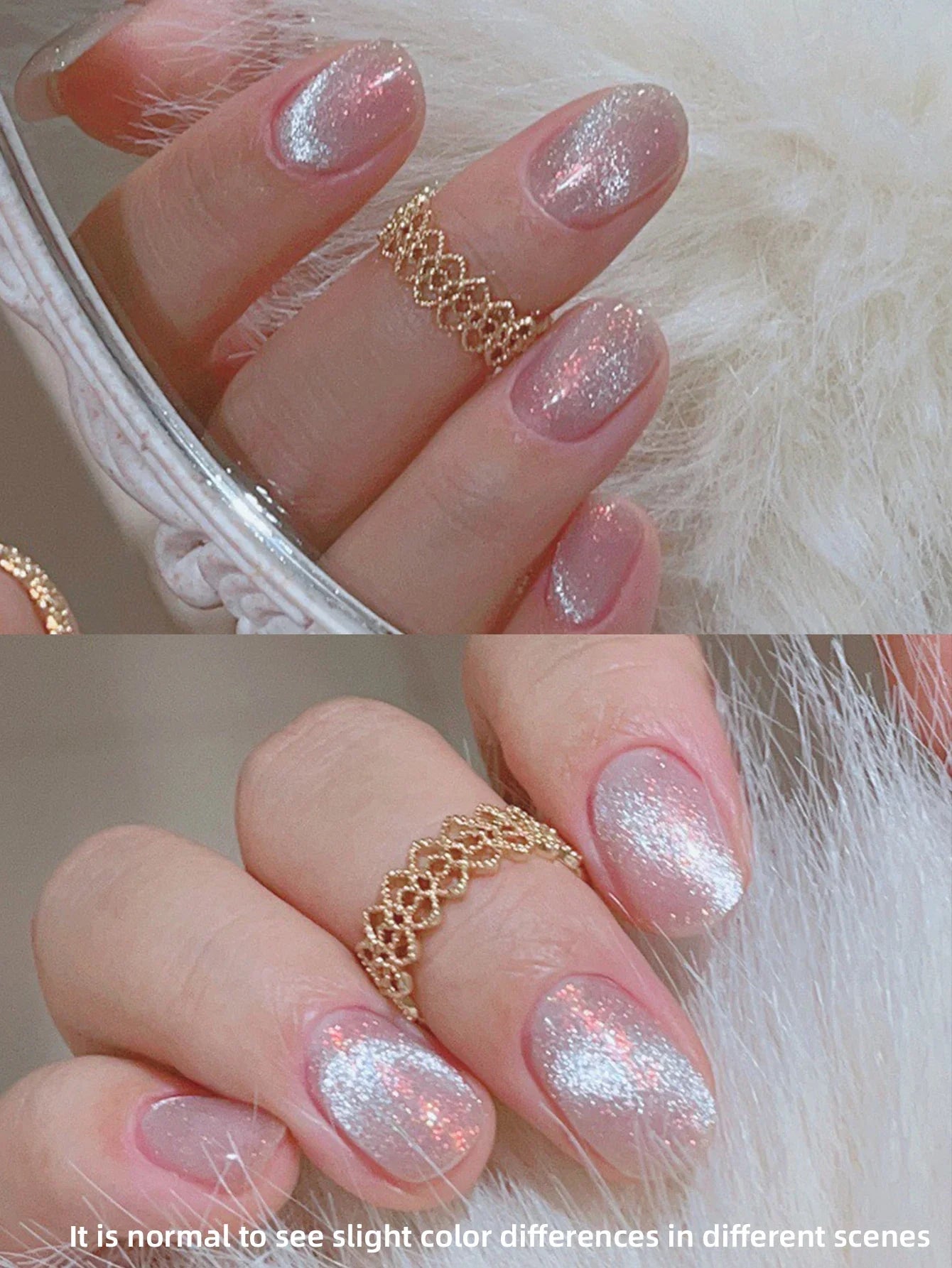 15ml Snow Pear Crushed Ice Cat Eye Gel Nail Polish,  Shiny Bubble-Free UV/LED Quick-Drying Gel Suitable For Nail Art DIY Design Tri Light Beauty