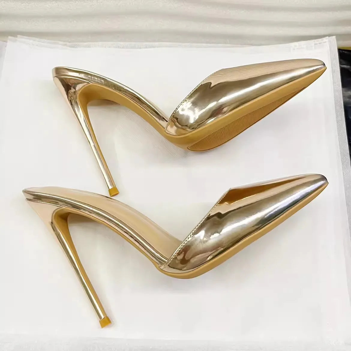 Pointed Toe 8/10/12 cm High Heel Mule for Women with a Distinctive Style, Wearing Ultra High Heel Half Slippers Externally LadyShow.Store