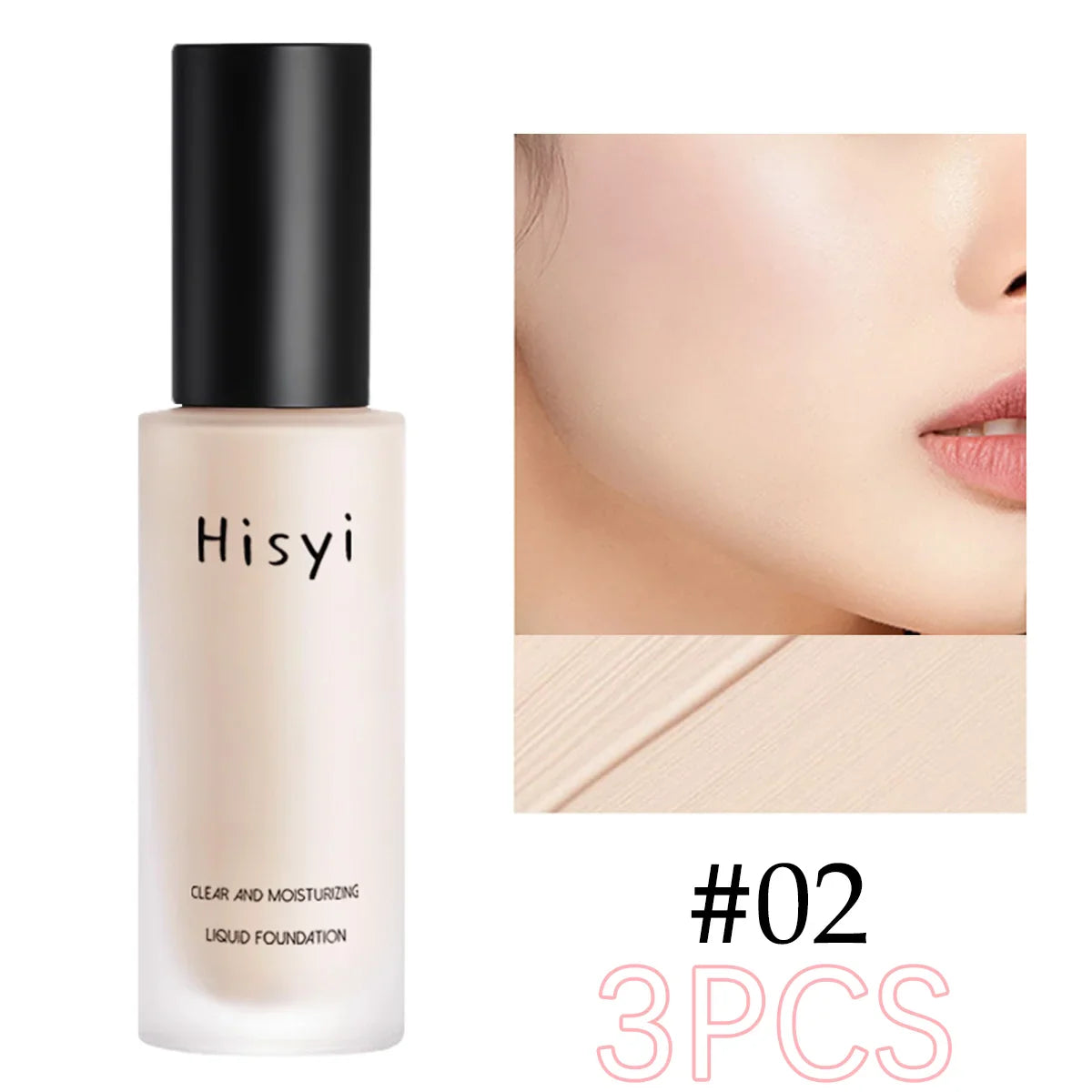 Liquid foundation naturally covers flaws without sticking powder, plain face cream, transparent foundation, conceals blemishes LadyShow.Store