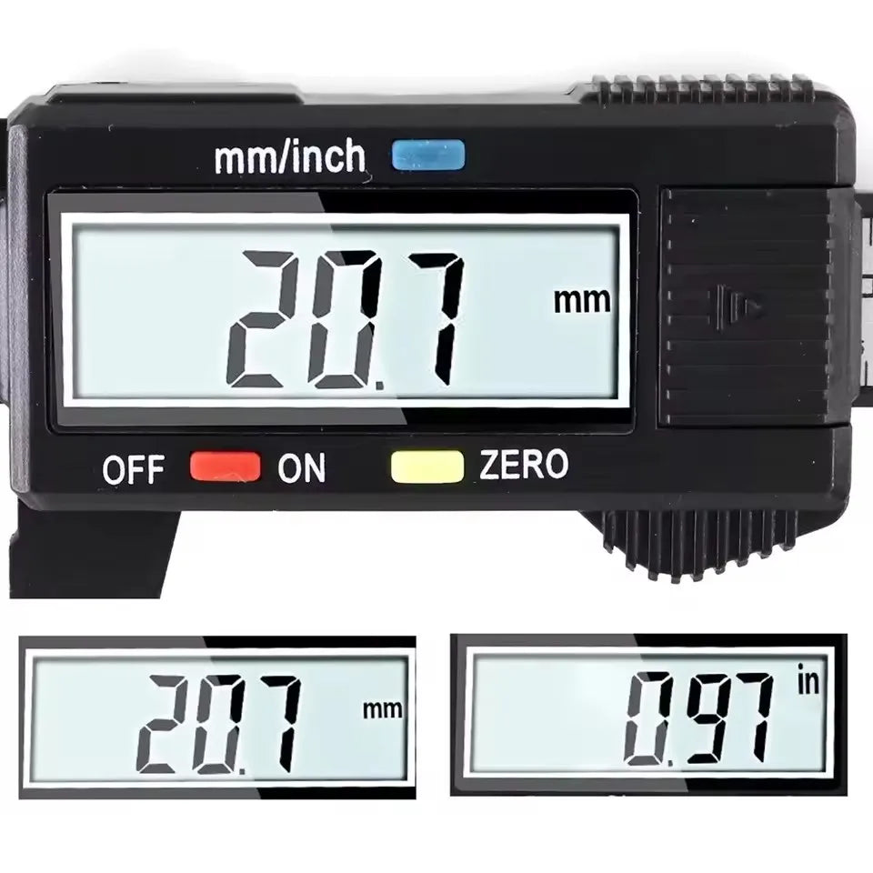 150mm 100mm Electronic Digital Caliper Carbon Fiber Dial Vernier Caliper Gauge Micrometer Measuring Tool Digital Ruler LadyShow.Store
