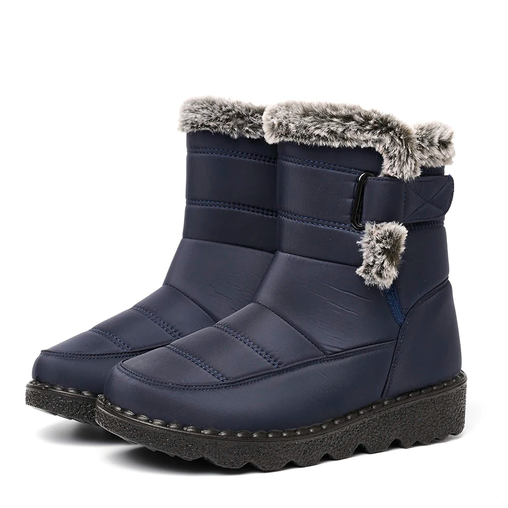 Winter Women Boots Waterproof Snow Boots Plus Size Casual Platform Ankel Boots Warm Fur Women Shoes Antislip Fashion Cotton Shoe Pi-Mart