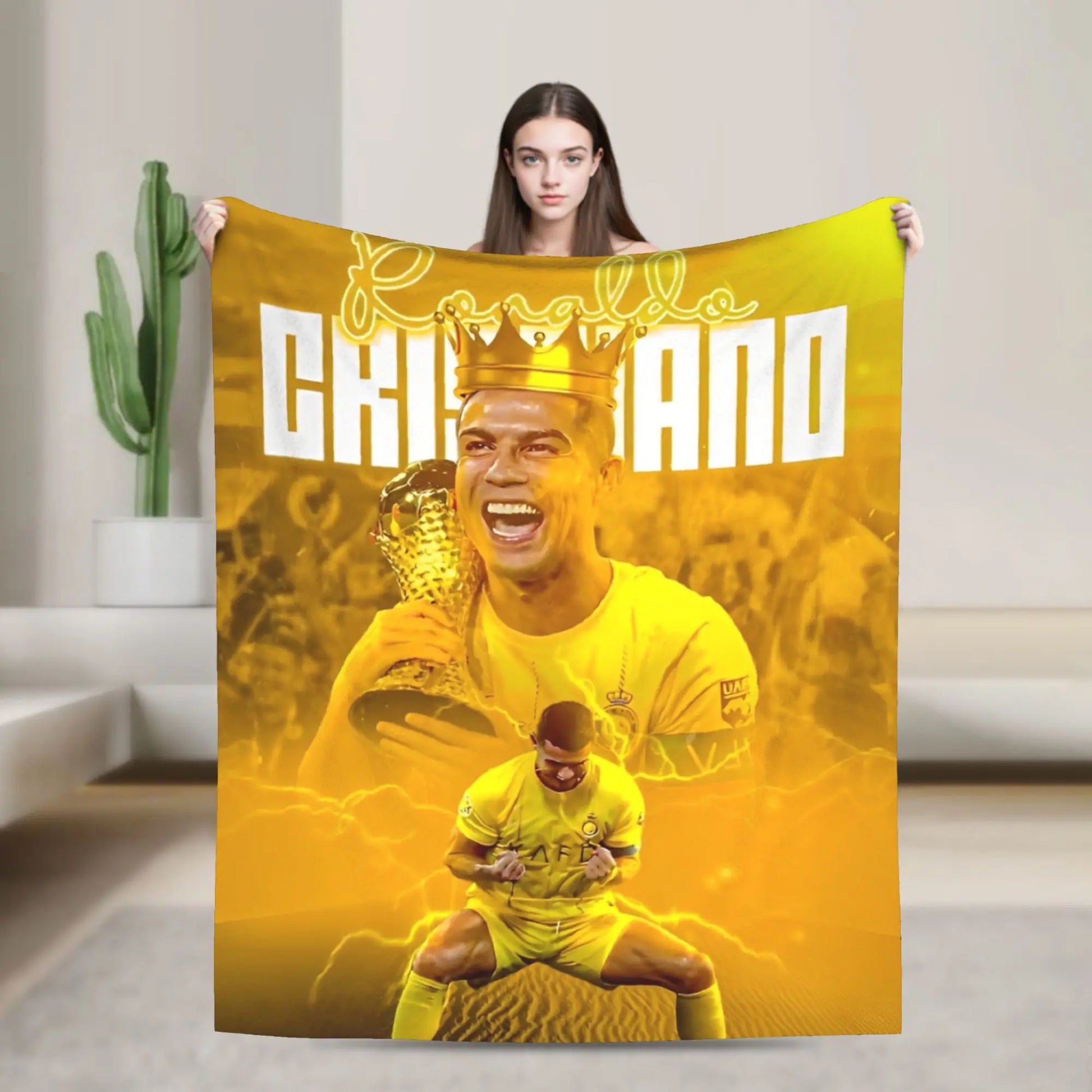 CR7  Football Soccer Blanket Ronaldos Flannel Funny Warm Throw Blanket for Bedding Lounge Decoration Pi-Mart