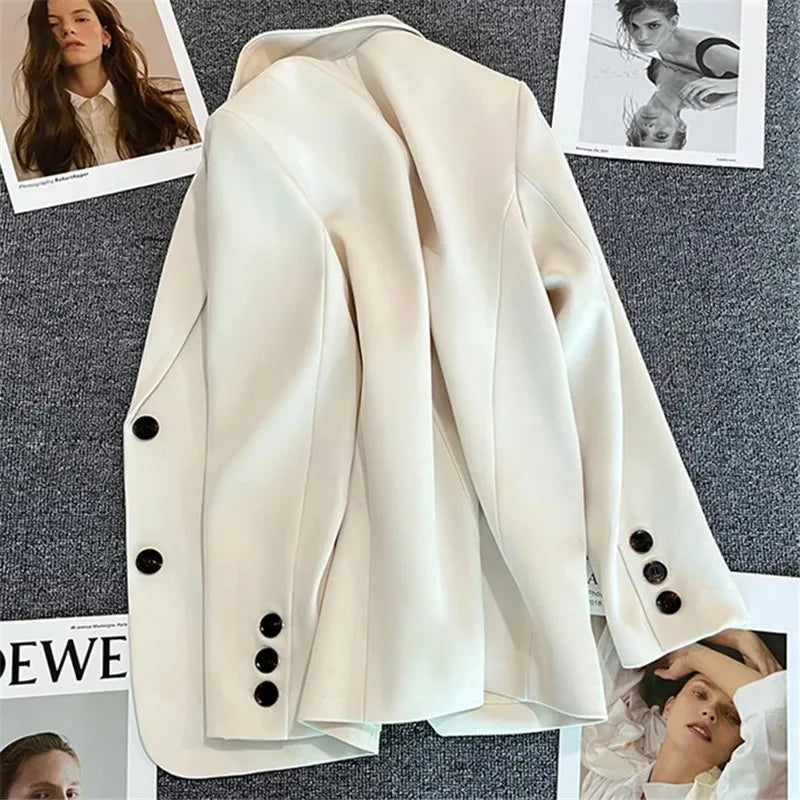 Elegant Office Lady Blazers for Women 2025 Fashion Long Sleeve Single Button Blazer Coats Female Top Suit Jackets Outerwears LadyShow.Store