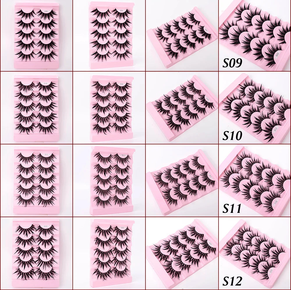 Yiernuo 1/5 Pairs Cosplay Anime Eyelashes Manga Lashes Dramatic Fairy Clusters Lashes Wet Look Lashes Pi-Mart