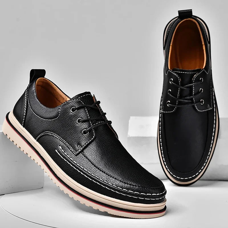 Leather Men Oxfords Shoes Handmade Italian Mens Casual Shoes  Brand Leisure Male Loafers Pi-Mart
