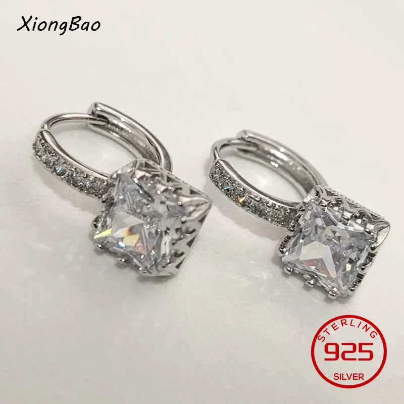 925 Sterling Silver Earrings New Women Elegant Temperament Sterling Anniversary Gift Fashion Jewelry Accessories Geometric Ears Pi-Mart
