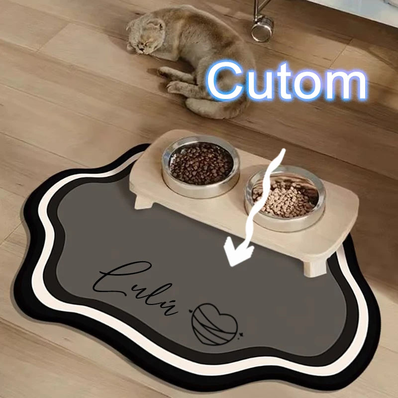  Custom Pet Feeding Mat Cute Shape Dog Diatom Mud Floor Mat Non-Slip Waterproof Home Decoration Dog Feeding Pad Pi-Mart