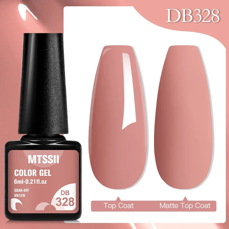 Mtssii 6ML Chocolate Color Gel Nail Polish Brown Semi Permanent UV Gel Autumn Winter Popular Soak Off Nail Art Gel Varnishes Tri Light Beauty