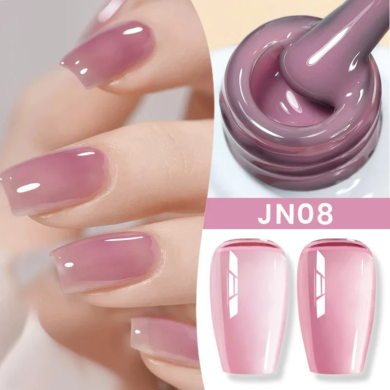BORN PRETTY 10ml Jelly Nude Gel Nail Polish 50 Colors Semi Transparent Nail Art Nail Supplies Soak off UV LED Nails Gel Varnish Tri Light Beauty