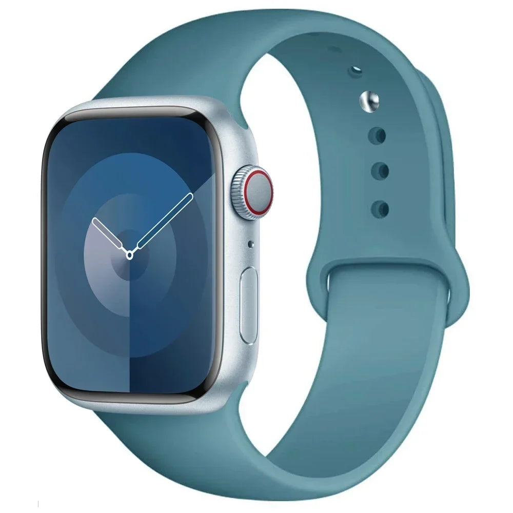 Silicone Band For Apple Watch strap 44mm 45mm 40mm 41mm 42-38mm 45 mm sport bracelet iwatch series 8 7 6 5 4 3 SE 9 Ultra 2 49mm LadyShow.Store