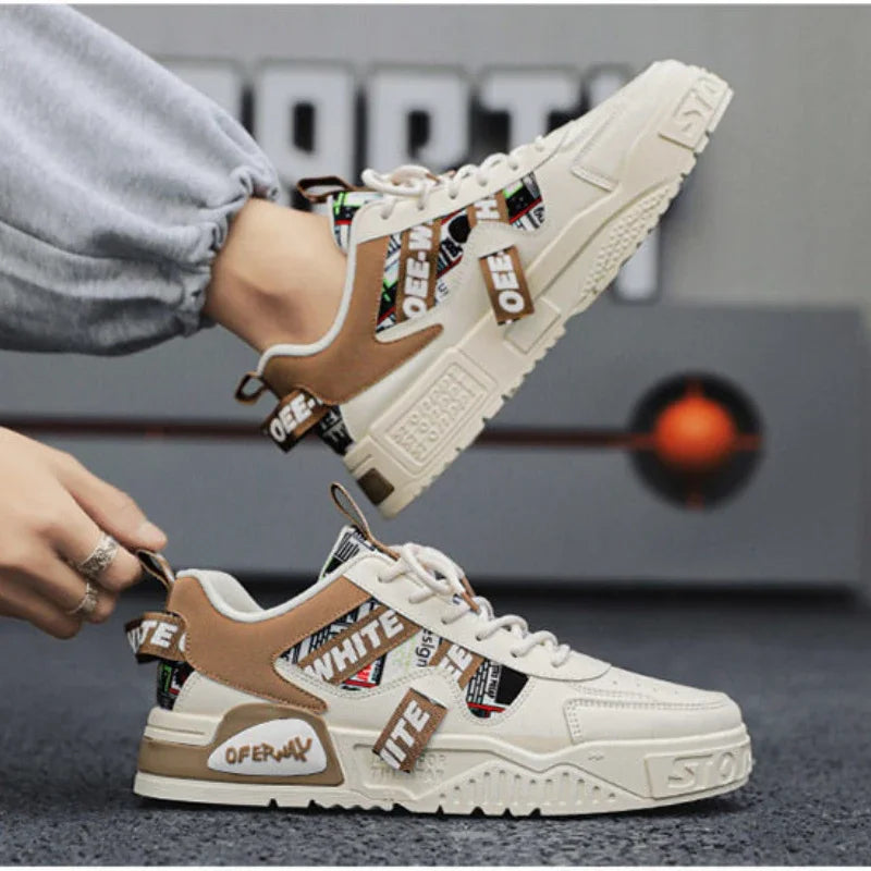Casual Fashion Leather Sneakers New Skateboard Mens Shoes Outdoor Running Sports shoes Hiking Tennis Platform Luxury footwear Pi-Mart
