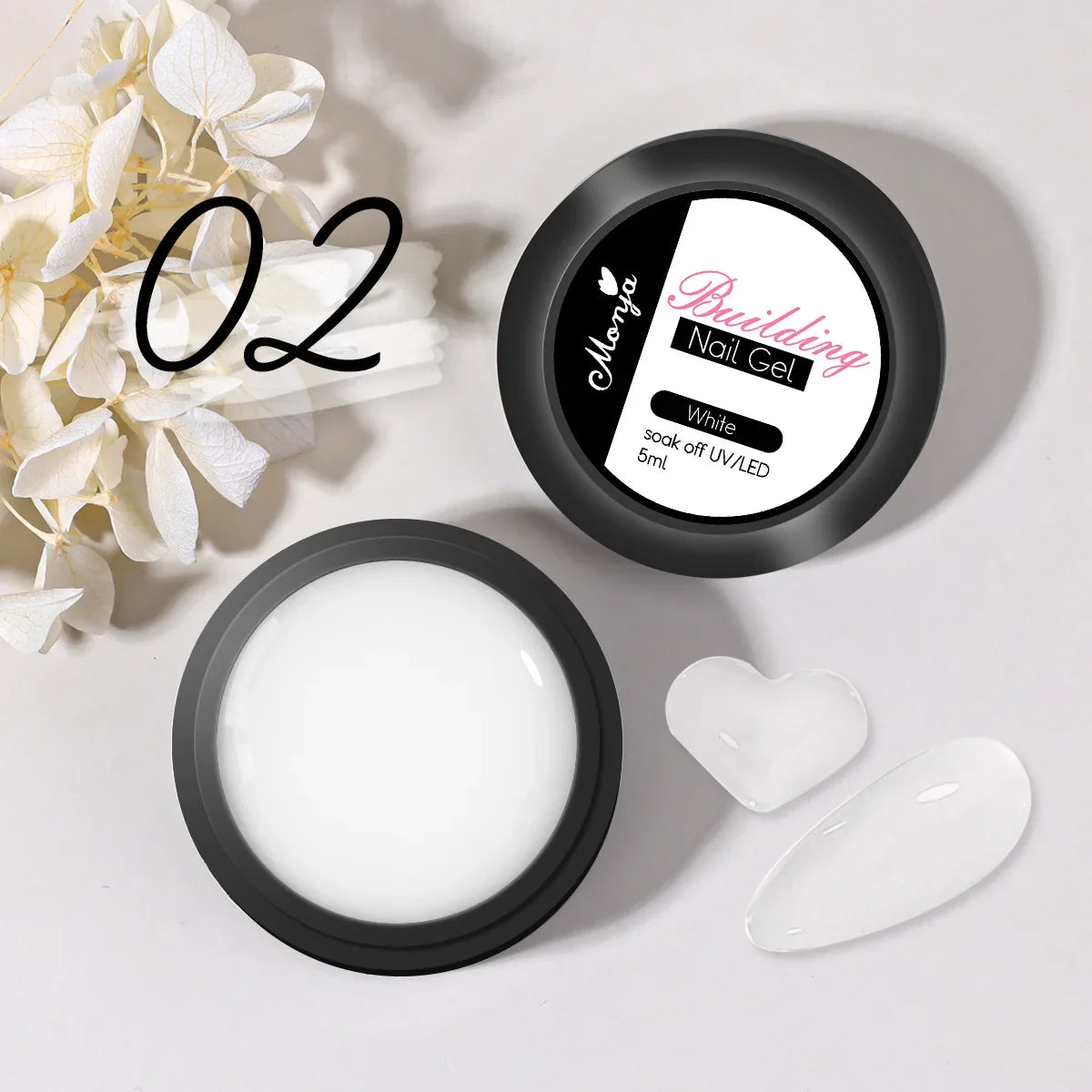 1 Jar White 3D Shaping Carving Non Stick Hand Extension Gel Nail Polish For Flower DIY Nail Art Extension Acrylic Nails Tools Tri Light Beauty