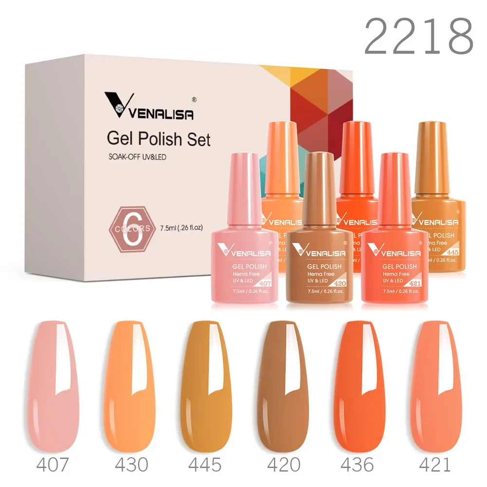 Venalisa Color Nail Gel Polish Kit  Jelly Pink Semi-transparent HEMA FREE Self Leveling Nude Natural Pink Nail Manicure Set Tri Light Beauty