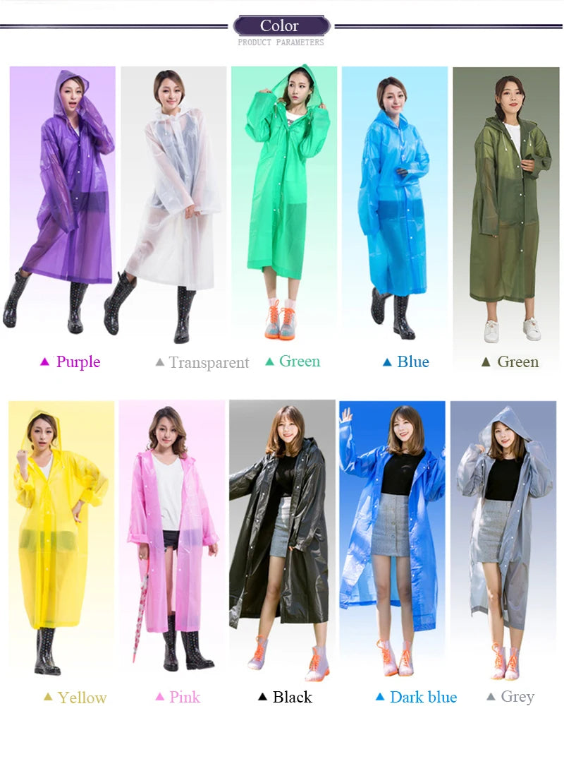 Raincoat Women Men Impermeable Thickened Waterproof Raincoat Tourism Outdoor Hiking Rain Poncho Raincoat Hooded Rain Coat Pi-Mart