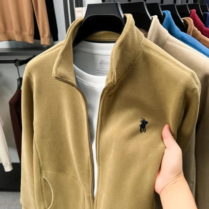 Luxury brand men's jacket winter thick plush warm pockets new coat fashion classic Paul embroidery zipper stand up collar top LadyShow.Store