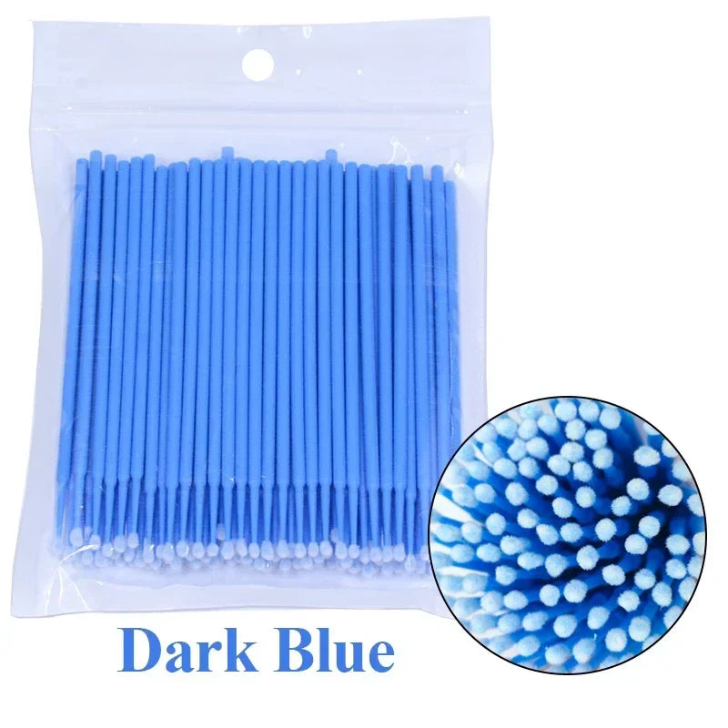Brush Lash Extension 100Pcs Eyelash Cleaning Micro Cotton Swab Individual Eyelashes Microbrush Beauty Makeup Clean Remover Tools LadyShow.Store