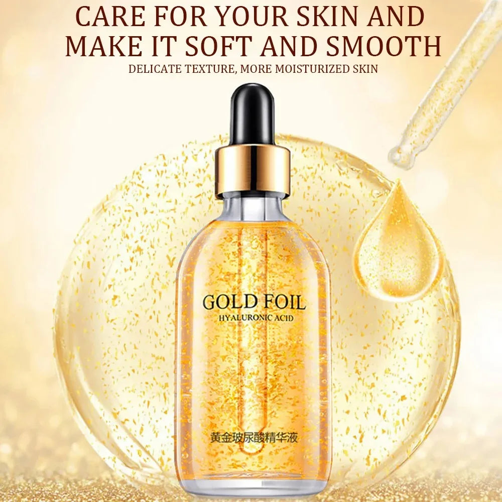 24K Gold Hyaluronic Acid Serum for Face Anti-wrinkle Anti-aging Brightening Moisturizing skincare Facial Serum Essence Face Care Pi-Mart
