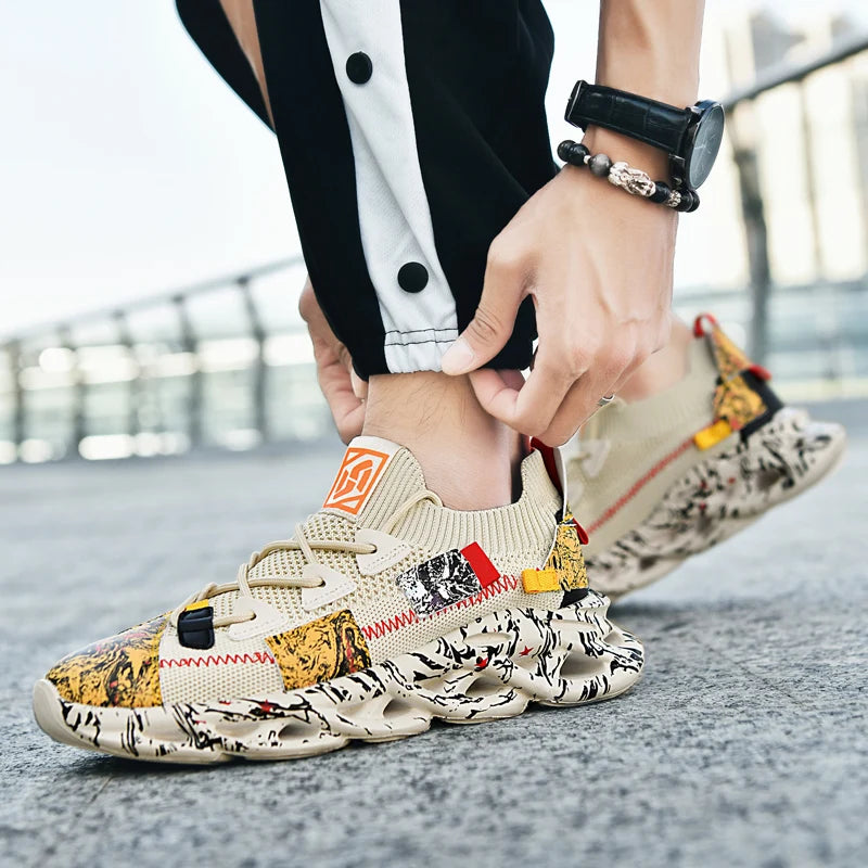 Men's Casual Sneakers Breathable Luxury Trainer Race Shoes Fashion Loafers Running Shoes for Male Pi-Mart
