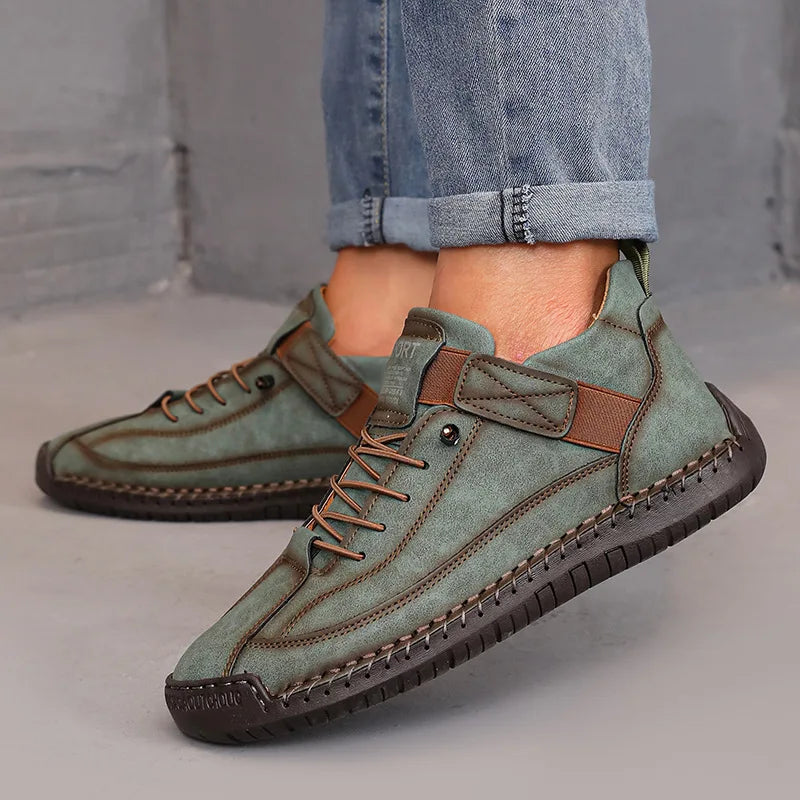 Boots Mid Top for Women British Style Retro Anti Slip Workwear Shoes Handmade Leather Loafers Casual Soft Soled Women Nude Boots LadyShow.Store