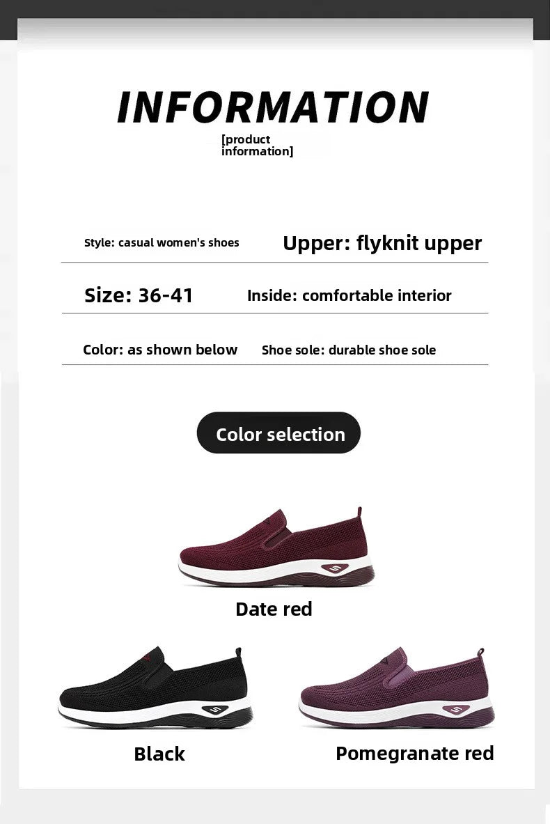 Women's Shoes Spring and Autumn New Mesh Breathable Casual Shoes Outdoor Lightweight Non-slip Wedge Heel Thick-soled Sneakers Pi-Mart