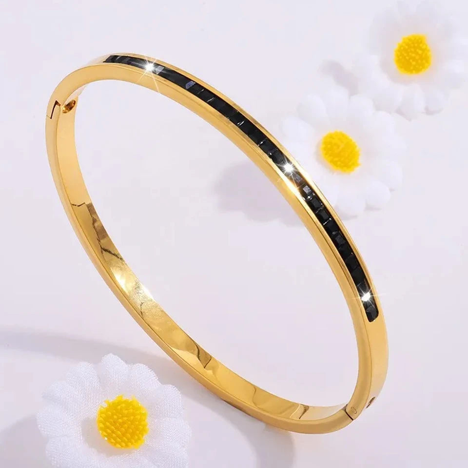 ZAKOL 5/1pcs Sparkling Zirconia Inlaid Stainless Steel Bracelet Set for Women Stackable Bangles Fashion Non Fading Jewelry Gift Pi-Mart