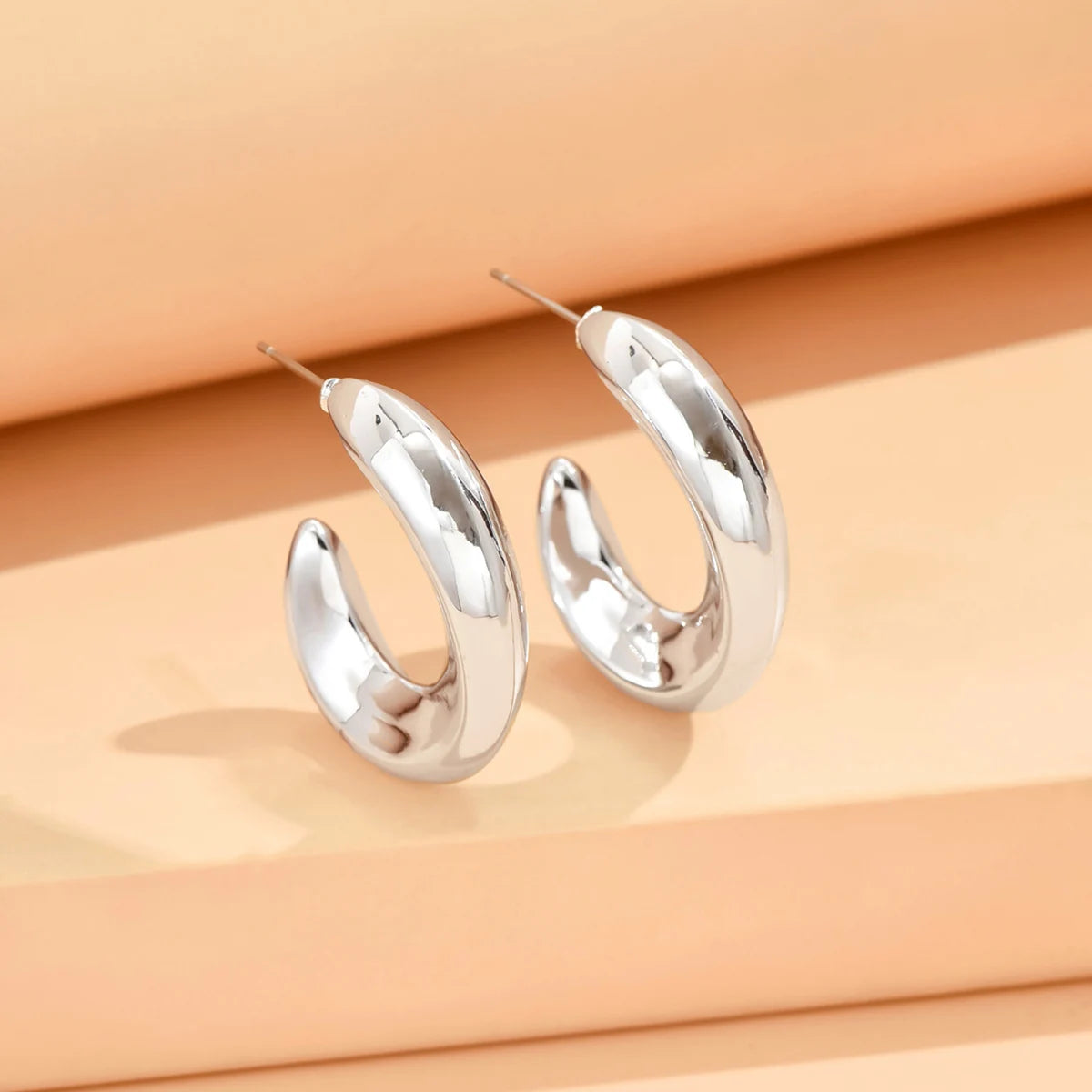 серьги Geometric Irregular Metallic Color Earrings for Women 2024 Minimalist Style Personality Earrings Trendy Jewelry Gift Pi-Mart