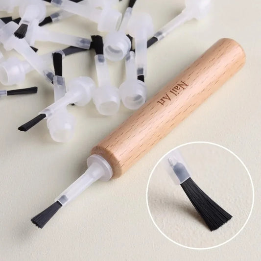 Professional Nail Art Brush Set Multi-Functional Nail Polish Brushes with Detachable Wooden Grip Nail Art Tools Nail Accessories Tri Light Beauty