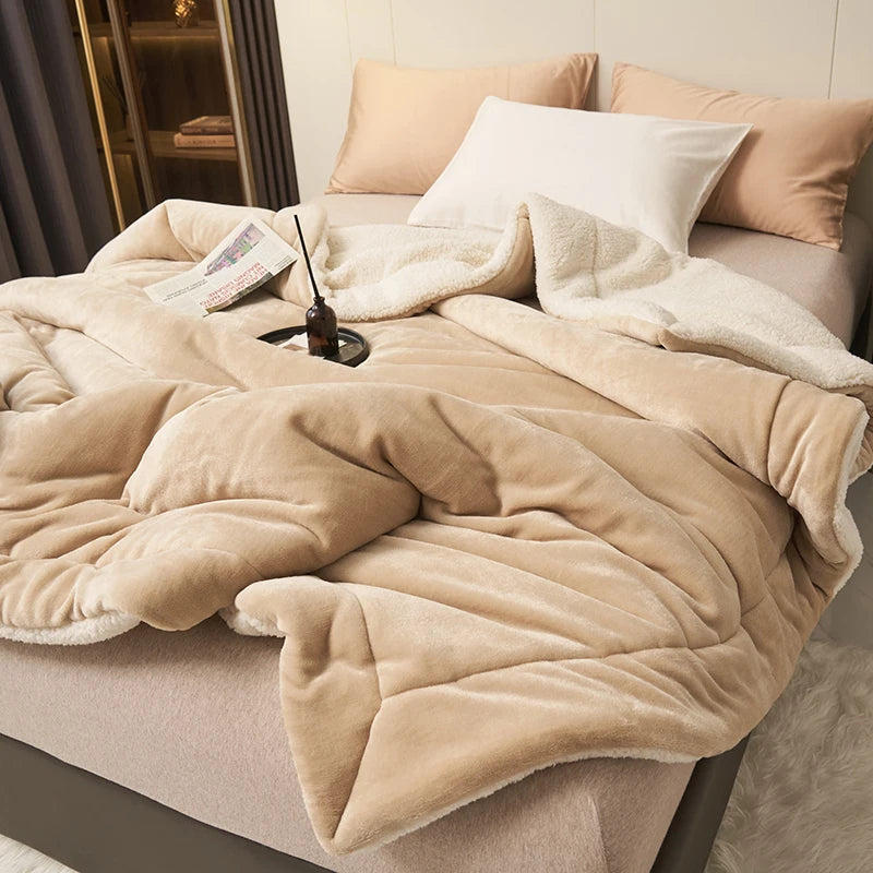 Spring Imitation Lambswool Multi-functional Blanket Queen Blankets for Bed Soft Plush Comfortable Milk Fleece Blanket for Throw Pi-Mart