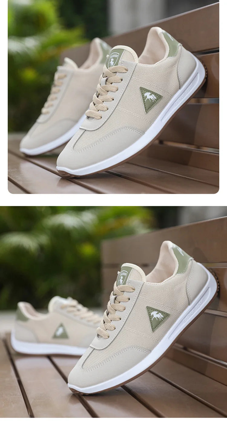 New 2026 Men's Casual Comfortable Breathable Sports Shoes Lightweight Anti-slip Wear-resistant Canvas Low-top round Toe Slip-On Pi-Mart