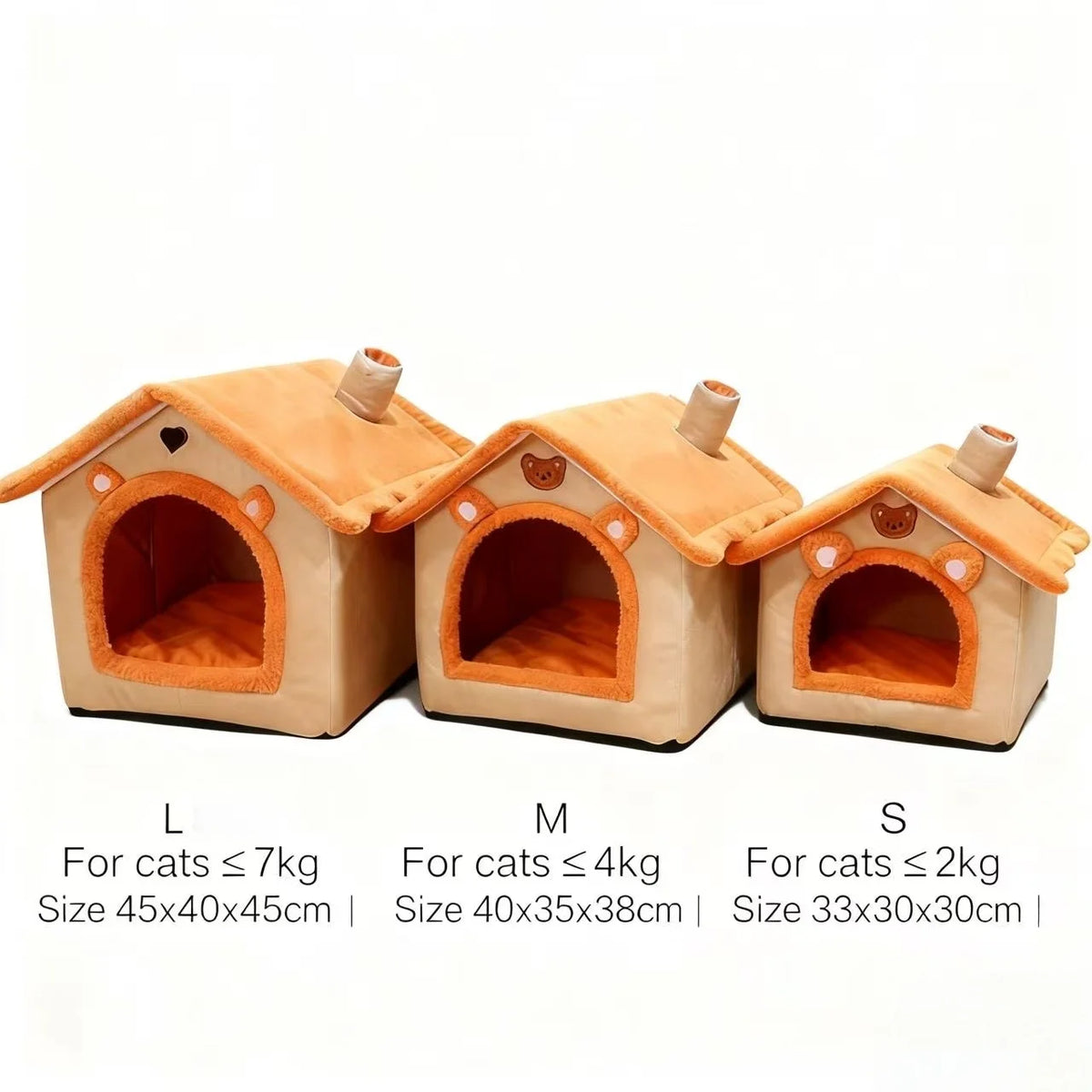 House Style Pet Bed for Small Dogs & Cats - All Season Removable Washable Dog House Winter Warm Teddy Bed Pet Supplies Pi-Mart