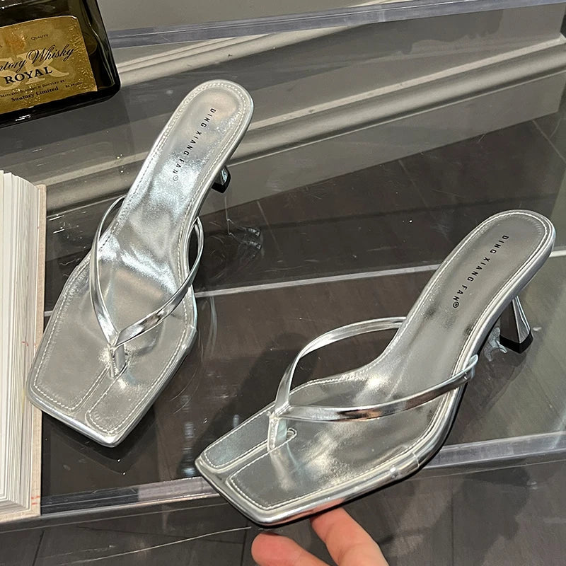 Female Summer Sexy Heels Sandals Slides Ladies Shoes Fashion Women Pumps Flip Flops Luxury High Heels Slippers Shoes LadyShow.Store