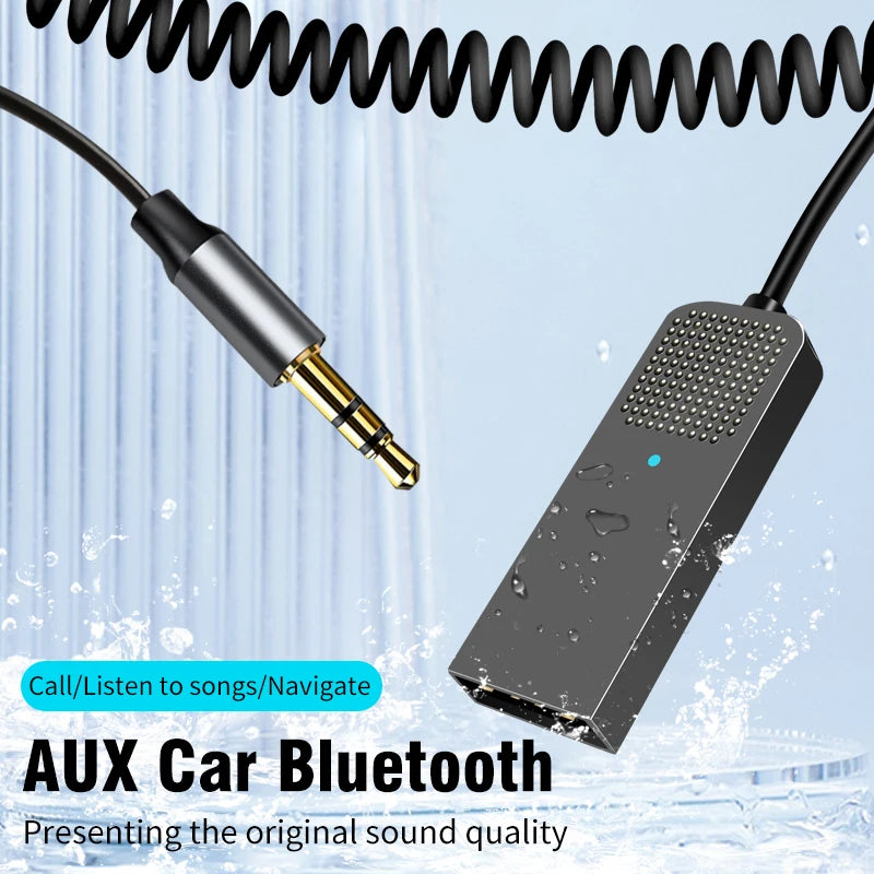 Wireless Bluetooth 5.4 Audio Receiver Dongle USB To 3.5mm Aux Jack Car Audio Handsfree Kit For Car Receiver BT Transmit With Mic Pi-Mart