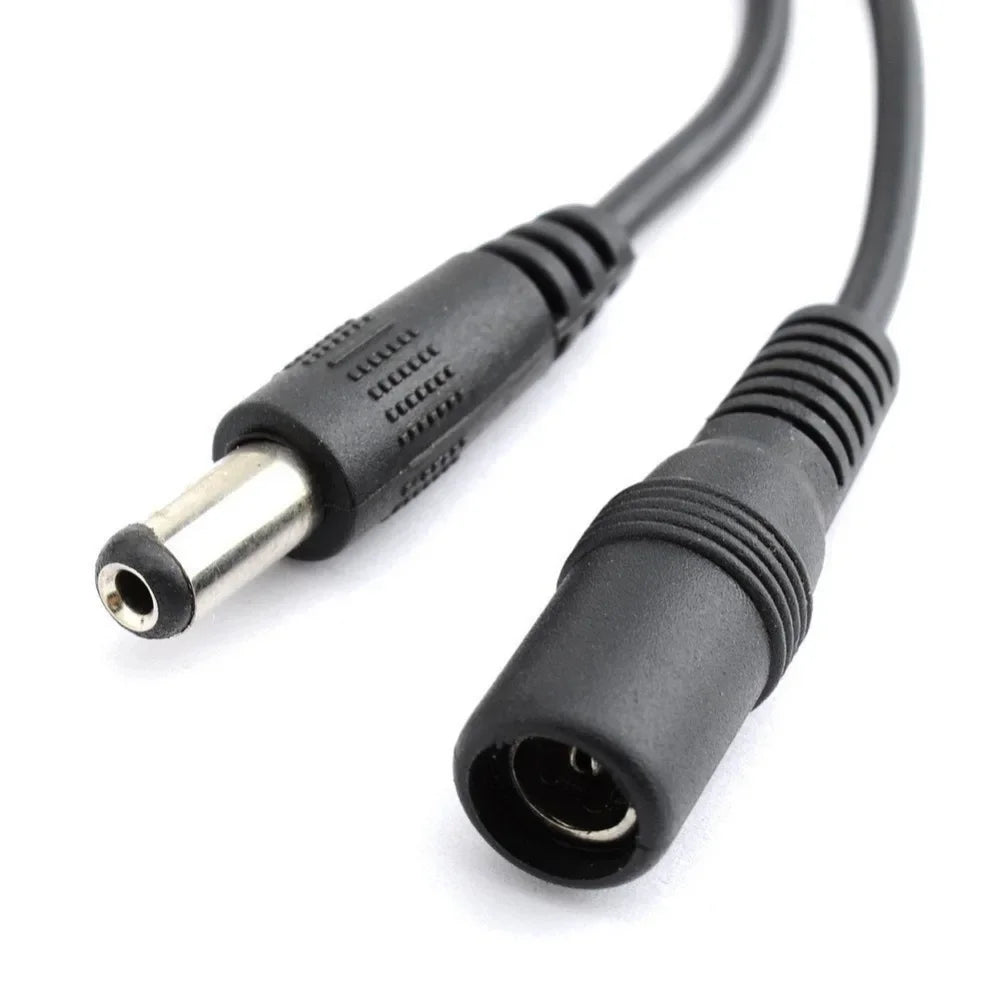 DC Extension Cable 1M 2M 3M 5M 10M 5.5x2.1mm Female to Male Plug for 12V 5V 24V Power Adapter Cord Home CCTV Camera LED Strip Pi-Mart