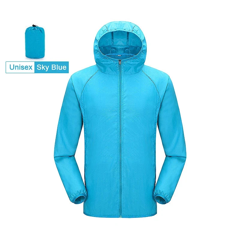 JNLN Men Women Hiking Jacket Unisex Waterproof Quick Dry Camping Windbreaker Outdoor Trekking Climbing Rain Coat Anti UV Clothes LadyShow.Store