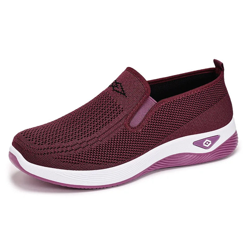 Women's Shoes Spring and Autumn New Mesh Breathable Casual Shoes Outdoor Lightweight Non-slip Wedge Heel Thick-soled Sneakers Pi-Mart