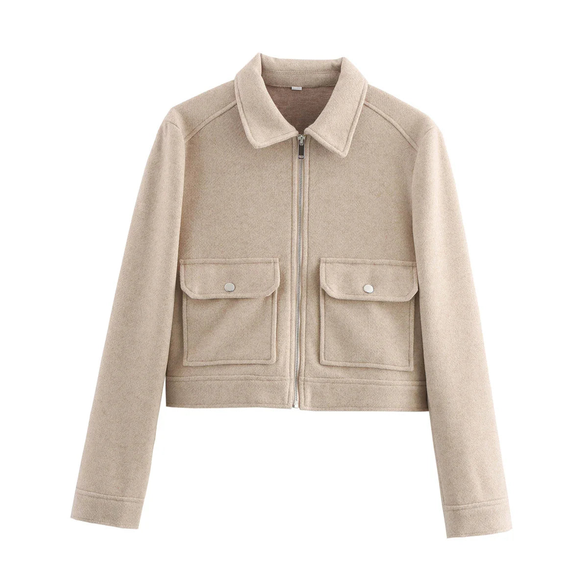 SLTNX Women's Zipper Jacket Coat New Winter Long Sleeve Pocket Outerwear Coat Short Street Elegant Women's Jacket LadyShow.Store