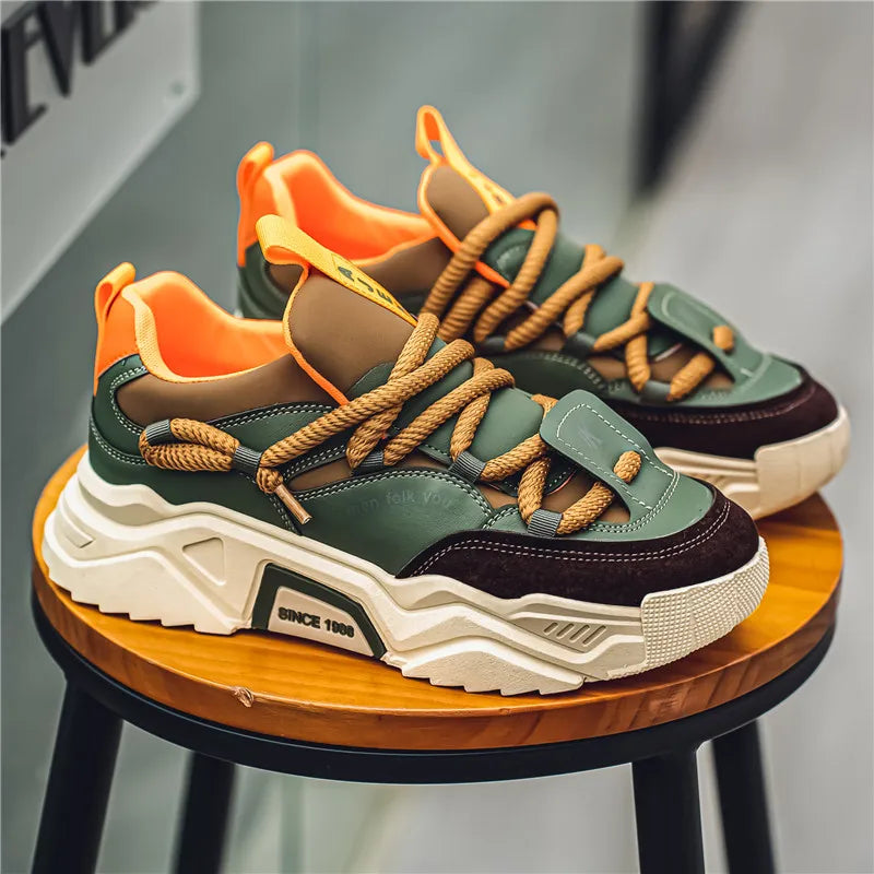 New Men's Casual Sneakers 2025 Spring Fashion Versatile Low-Top Skateboard Shoes for Men Suitable for Outdoor Sports Pi-Mart