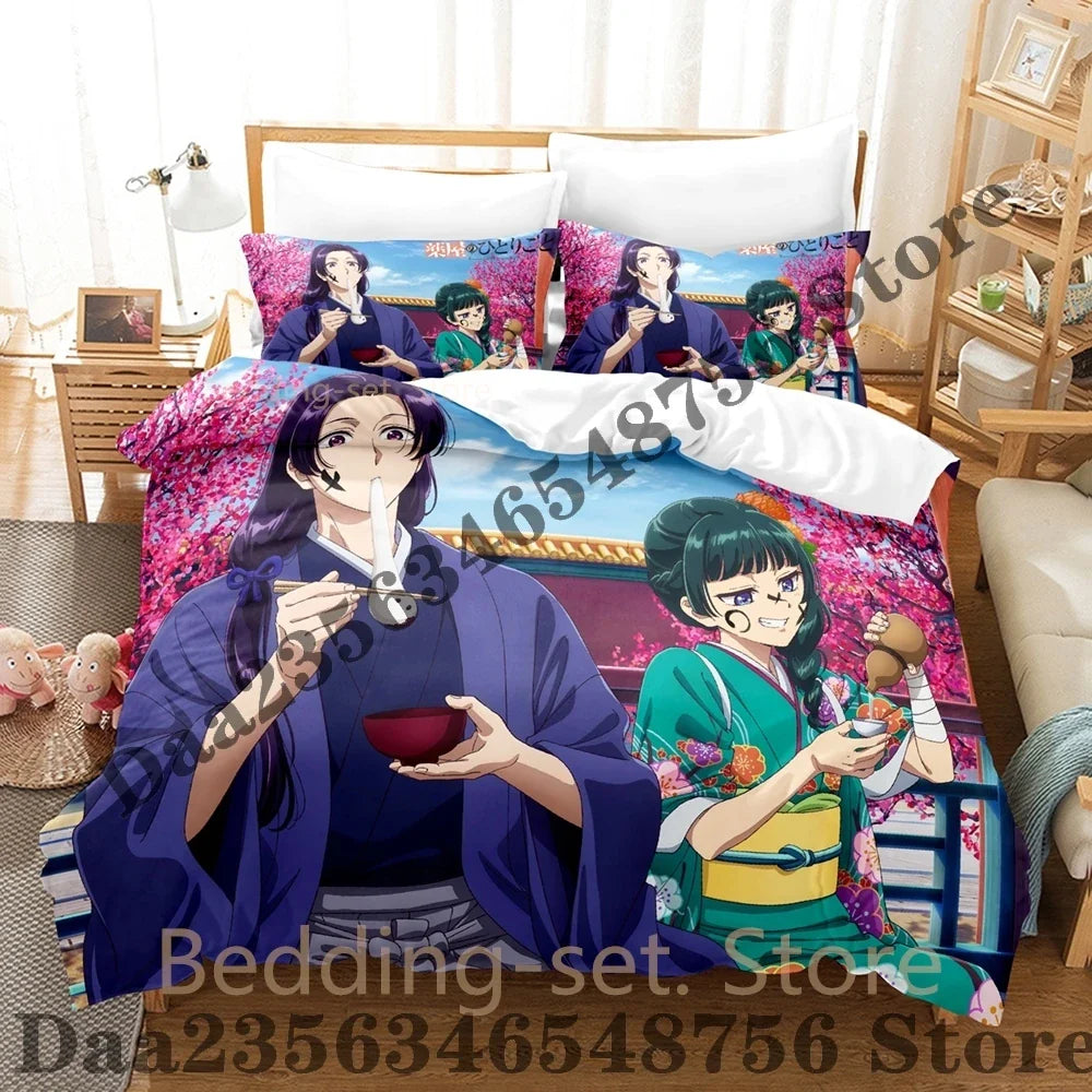 2026 The Apothecary Diaries Bedding Set Single Twin Full Queen King Size Bed Set Bedroom Duvetcover Sets Anime Bed Sheet Set LadyShow.Store