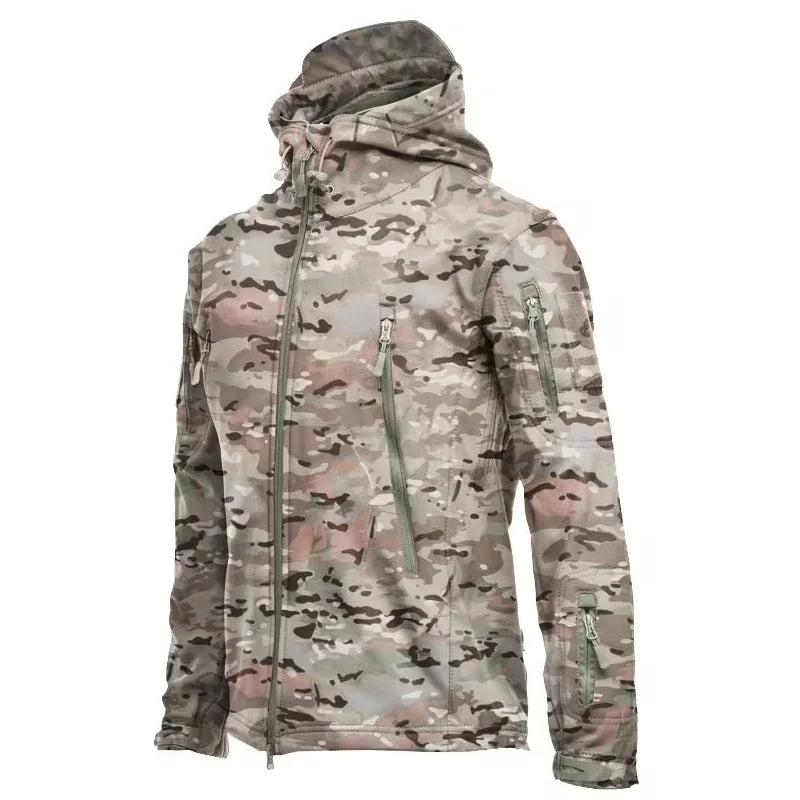 Military Shark Skin Soft Shell Jackets Men Tactical Windproof Waterproof jacket men Army Combat Jackets Mens Hooded Bomber Coats Pi-Mart