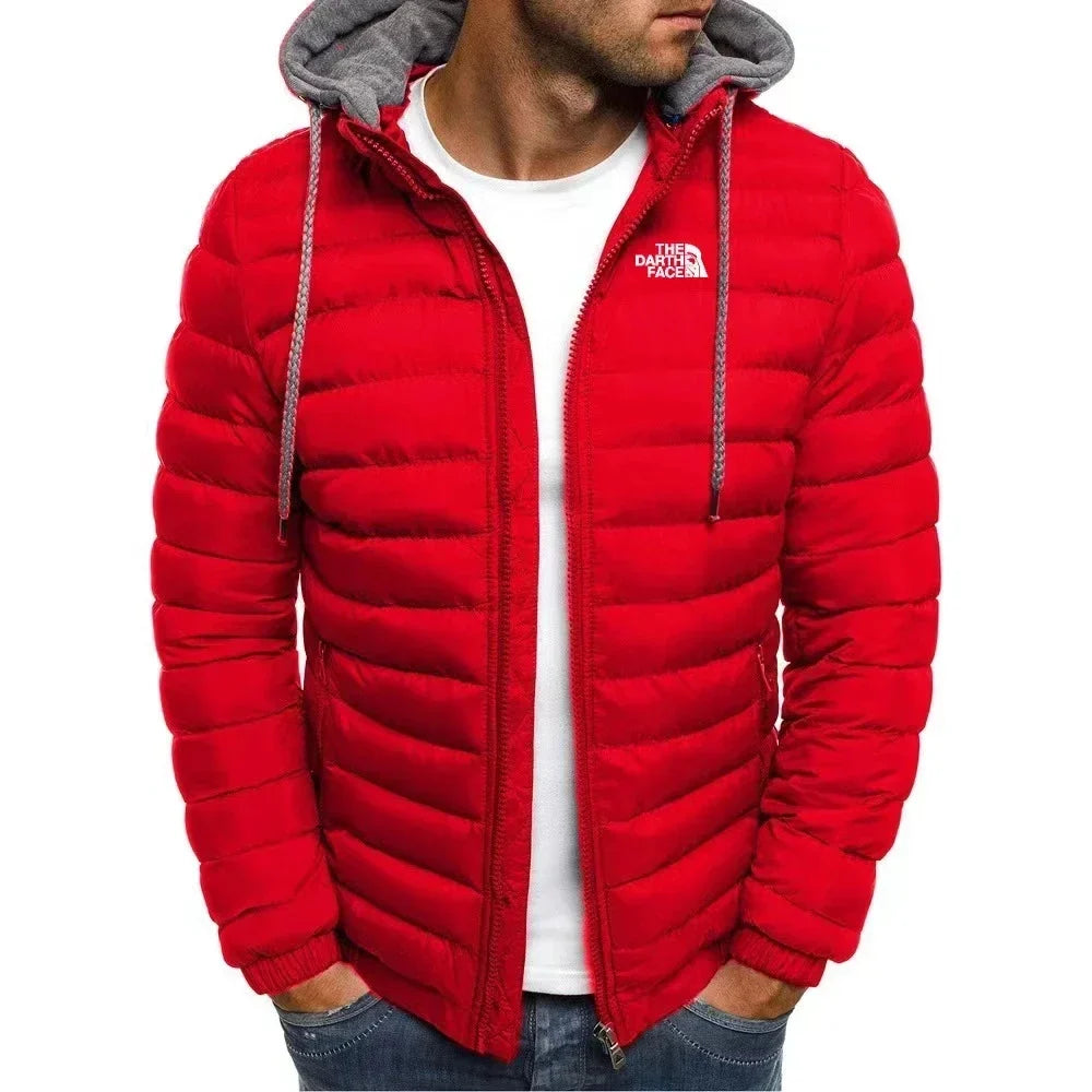Men's Winter Warm Zipper Hooded Jacket Casual Slim Fit Fashionable Outdoor Business Travel Coat Windproof Thick Mens Clothing LadyShow.Store