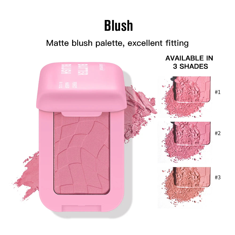 Professional Makeup Powder Blush 12HR Wear Vegan Formula Blusher Makeup Blush in Bar Cosmetics Palette Powder Pink Cream Face Pi-Mart