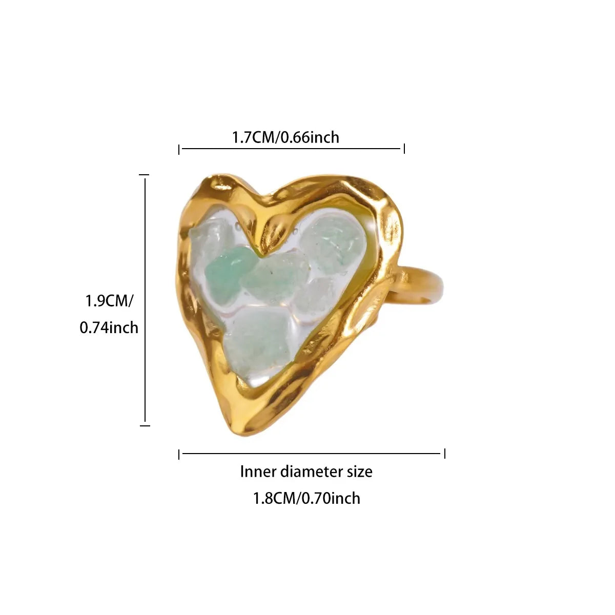 Zircon Geometric Heart Rings For Women Stainless Steel Gold Color Wedding Ring Luxury Aesthetic Jewlery Couple Gift 2026 Pi-Mart