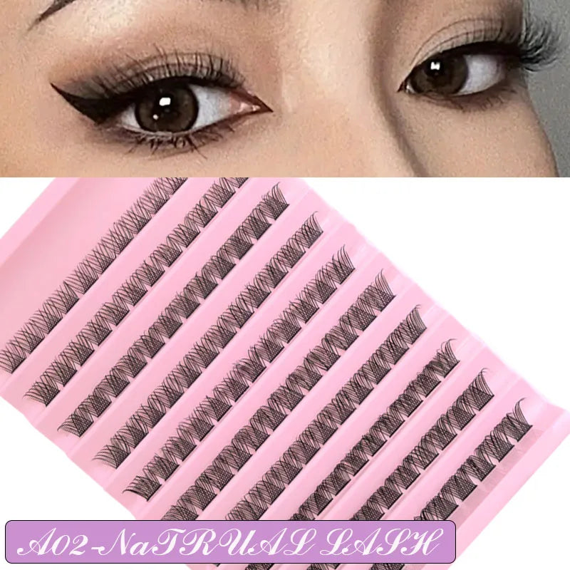DIY Eyelash Extension Kit Individual Lashes Cluster Mix Lash Clusters with Lash Bond and Seal and Lash Accessories LadyShow.Store