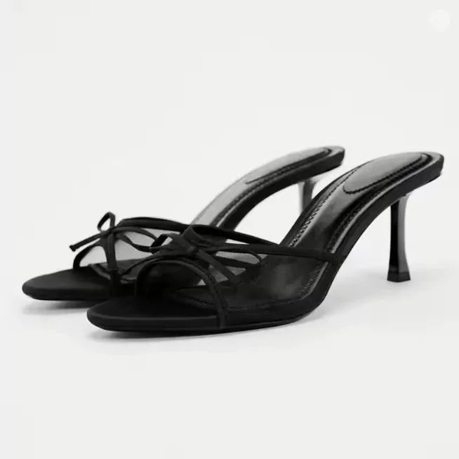 2024 Women Summer New Luxury Brand High Heel Sandals Versatile Simple Slim Heel Sandals Slippers LadyShow.Store