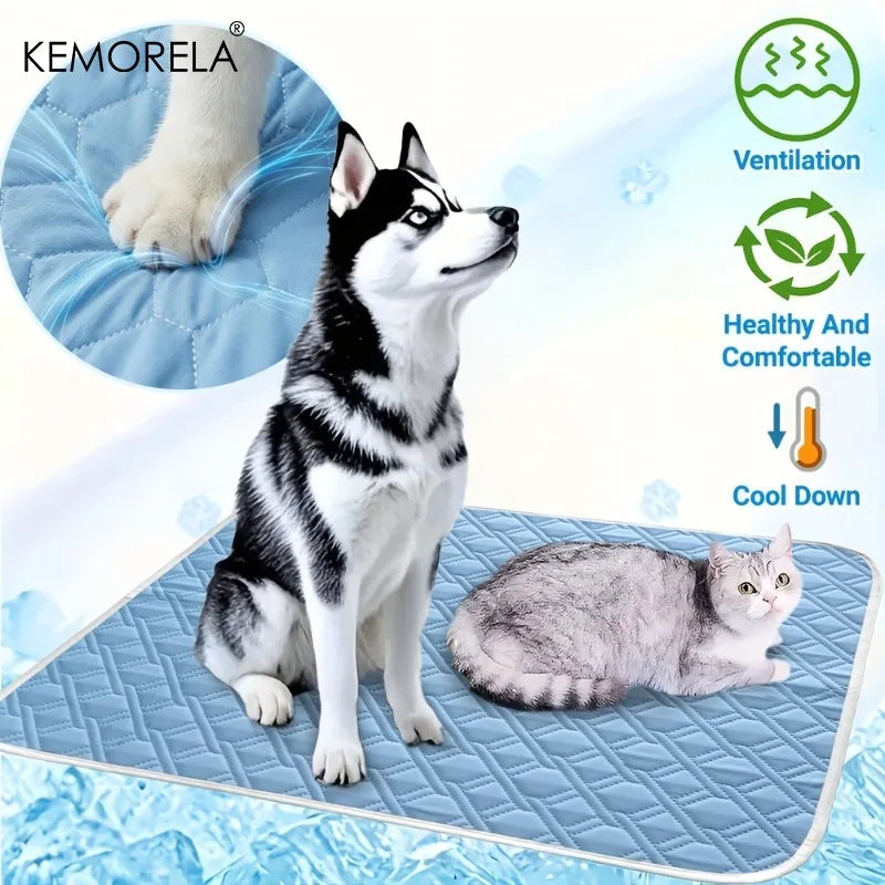 1PCS New Upgraded Ice Cooling Experience Summer Pet Cooling Mat Washable and Breathable Pet Cooling Pad All Season For Dogs Pet Pi-Mart