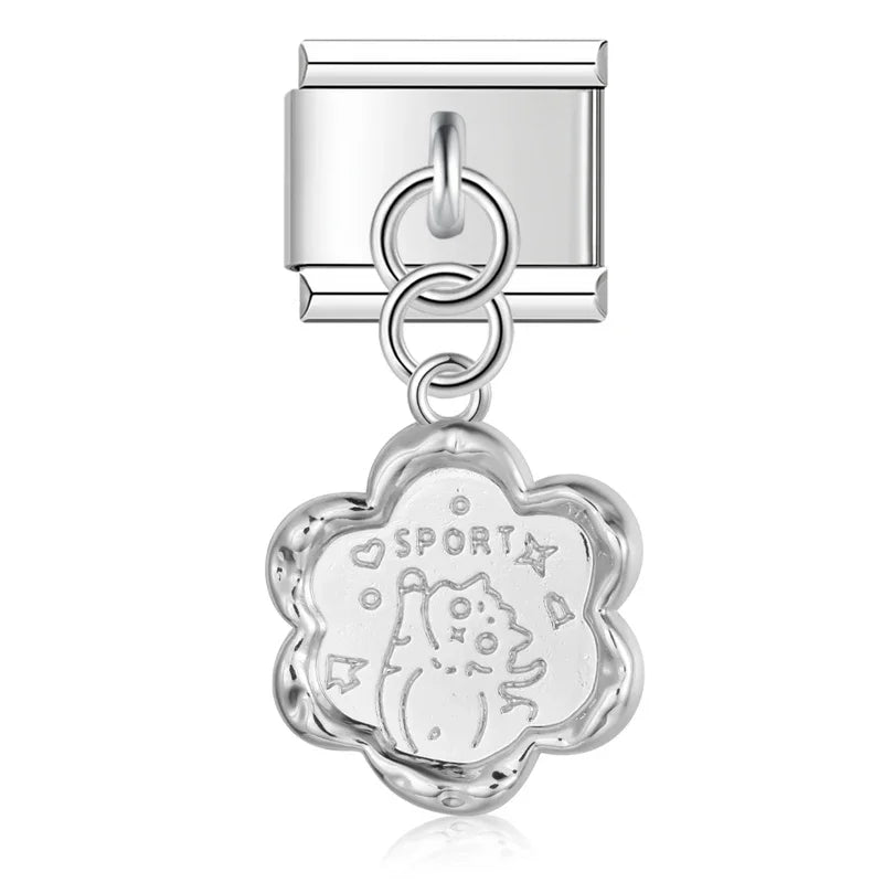 Hapiship 9mm Width Original Daisy Unicorn Angel Cup Santa Claus Italian Charm Fit Bracelet Stainless Steel Jewelry Making DJ050 Pi-Mart