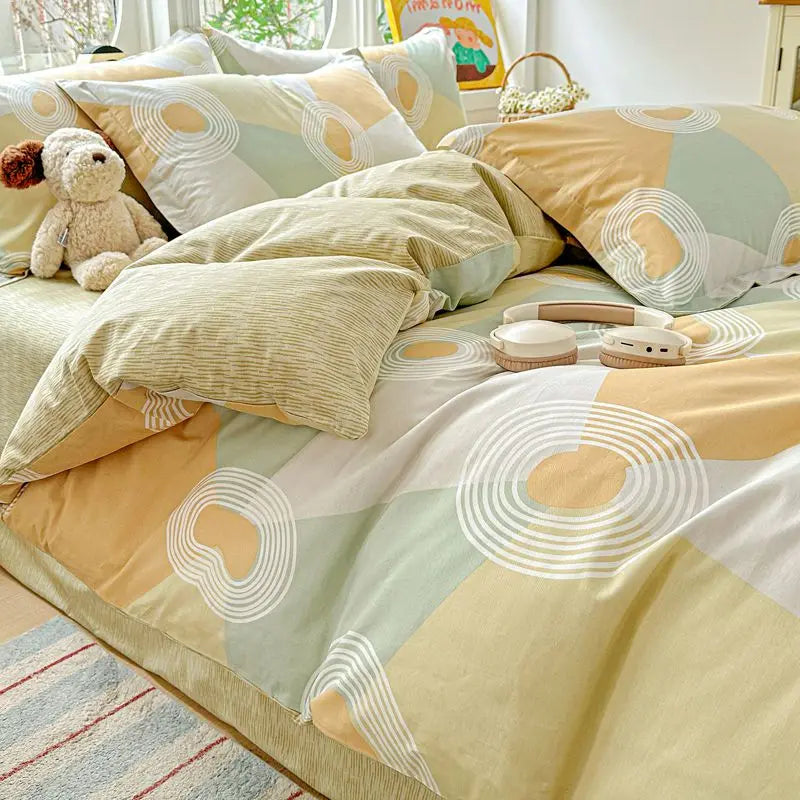 100% Cotton Bedding Set Duvet Set, Quilt Cover Pillow Sham, Wrinkle Free Machine Washable, All Season Comfort 240x220 Pi-Mart
