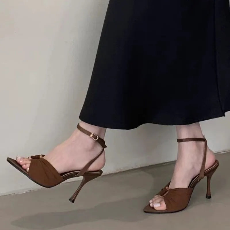 Sexy Super-high Heels Women Sandals Fad Pointed Toe Heeled Shoes 2025 Summer Stilettos Pumps Elegant Slingback Chaussures Femme LadyShow.Store
